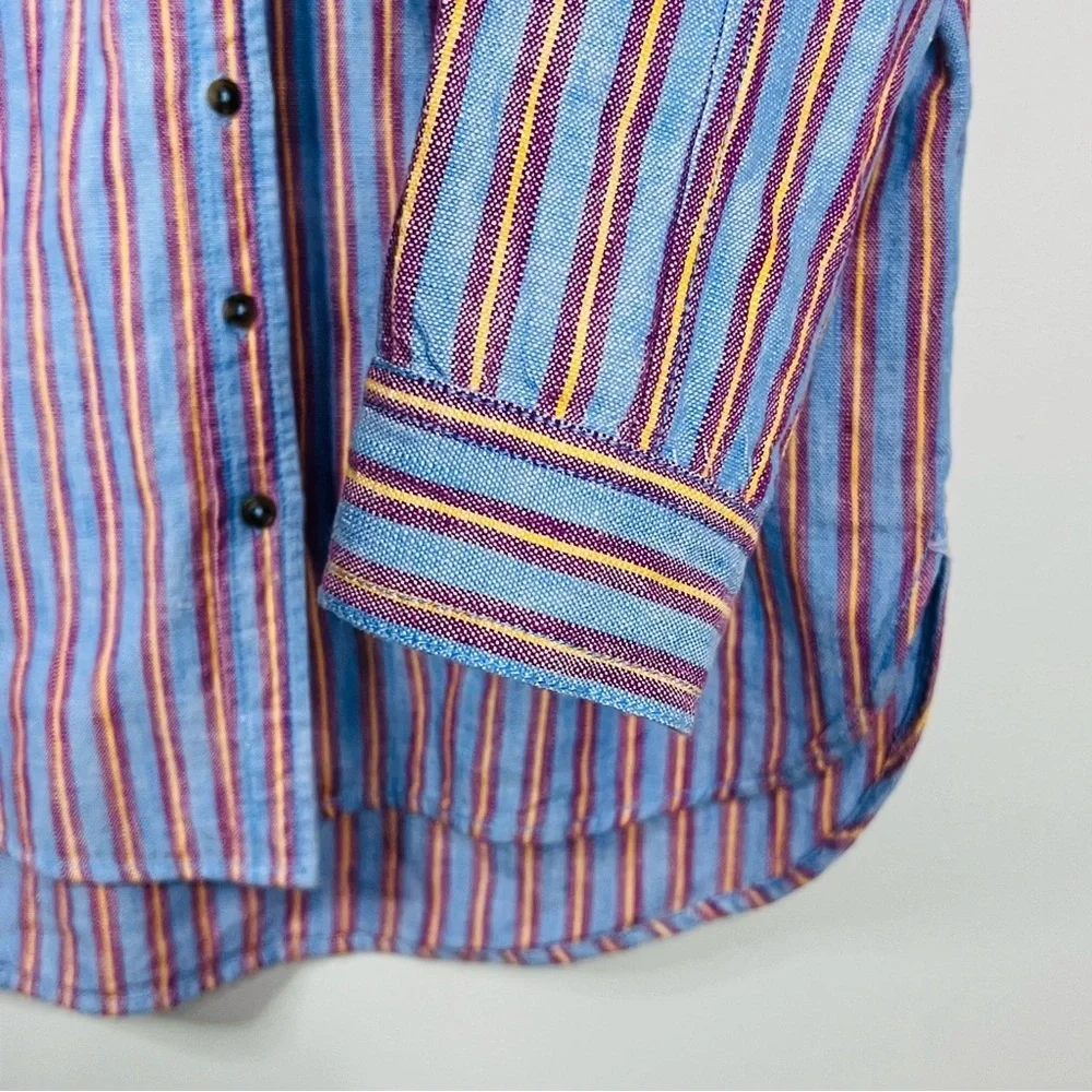 Anthropologie Pilcro Multicolor Striped Button Down Shirt size small - Picture 4 of 9
